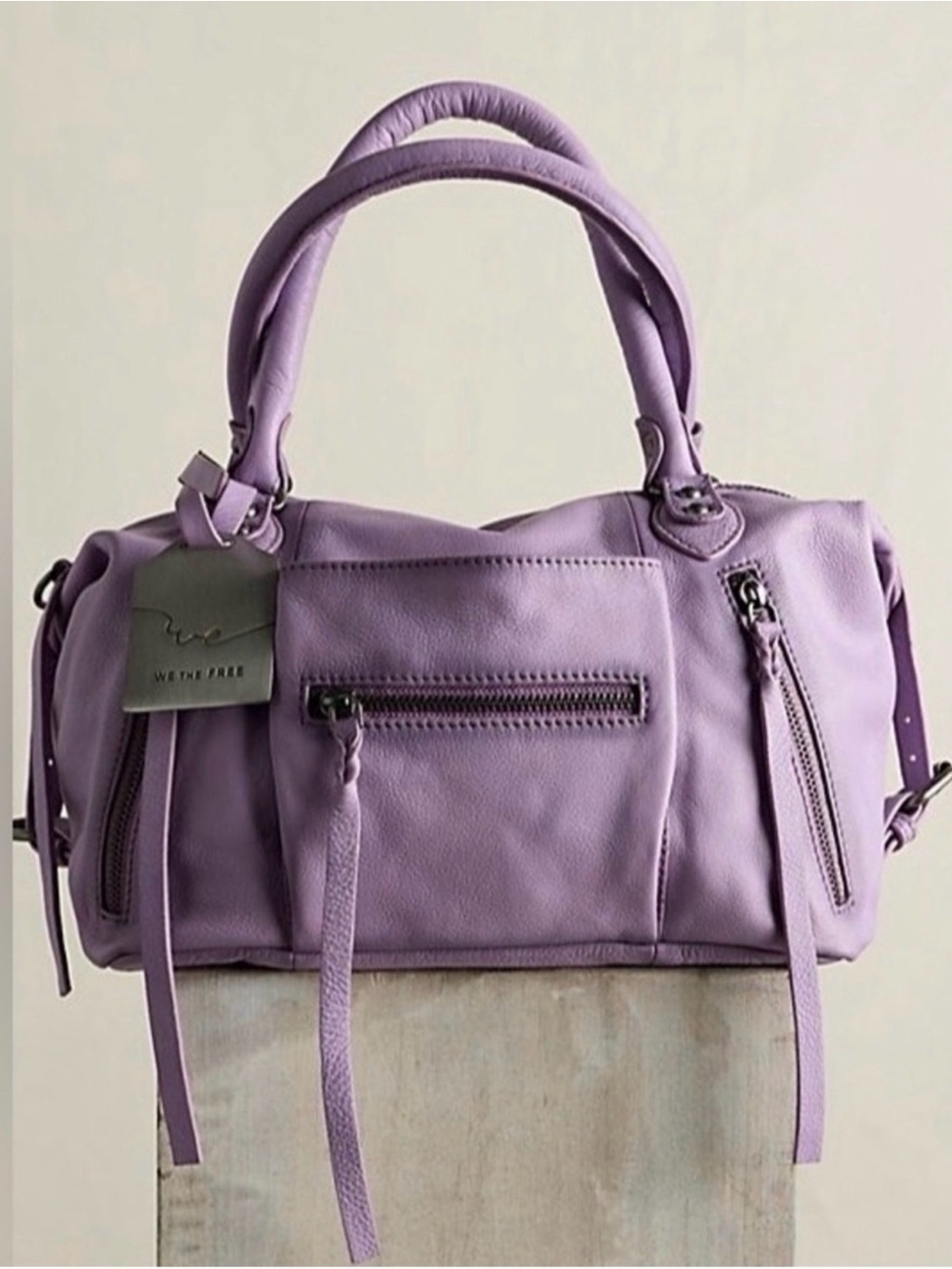 We The Free Lavender Purple Leather Satchel